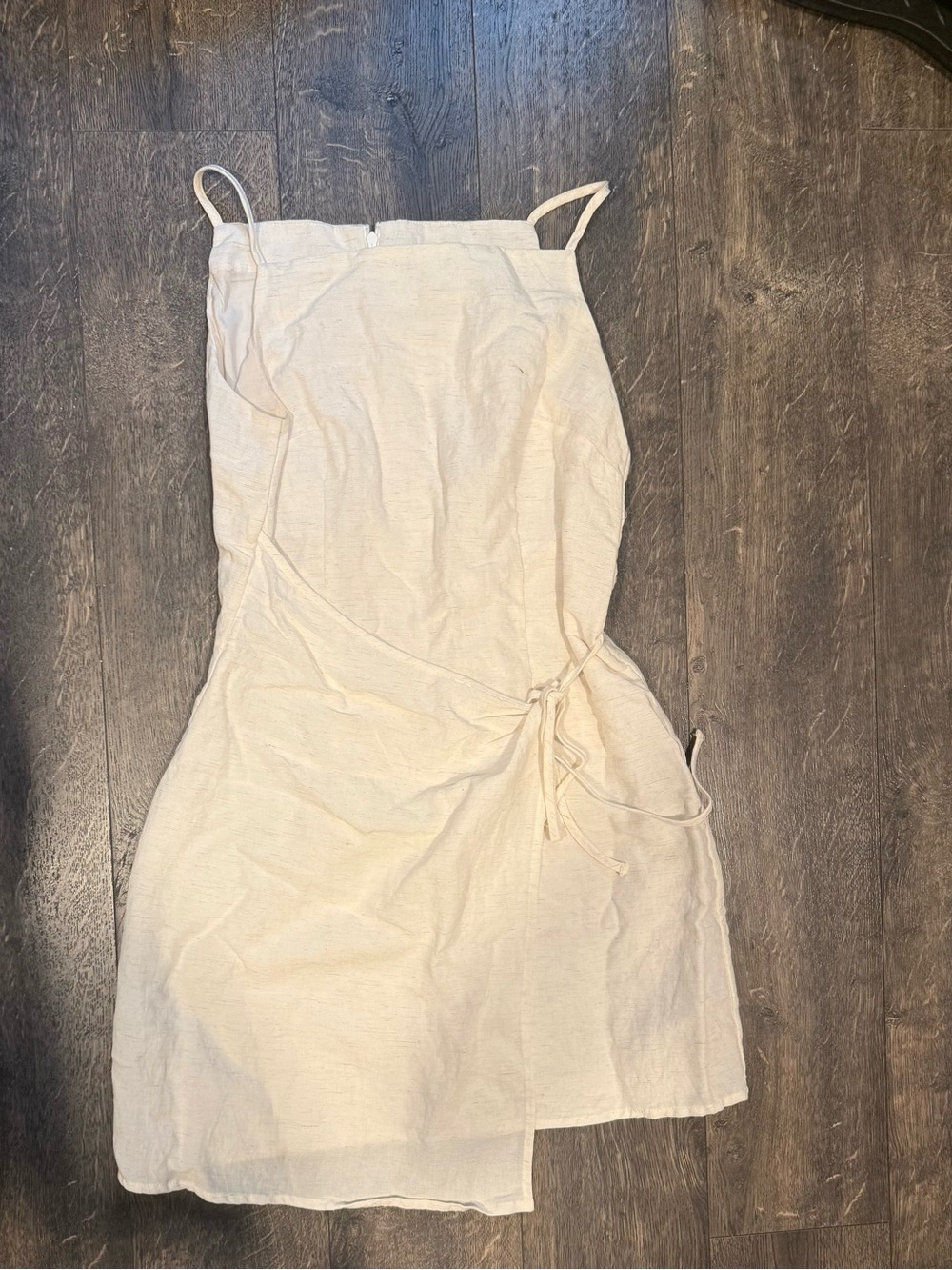 a new day Cream Sleeveless Mini Wrap Dress